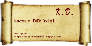 Kacsur Dániel névjegykártya